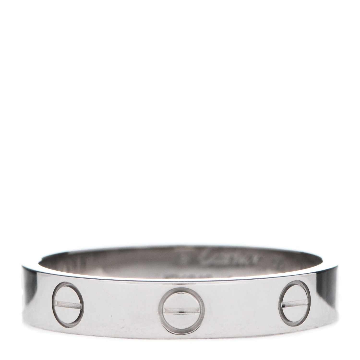 Cartier 18K White Gold 3.5mm LOVE Wedding Band Ring 56 7.5 1 of 7