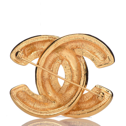 Chanel Metal Quilted Large CC Brooch Gold 3 of 5