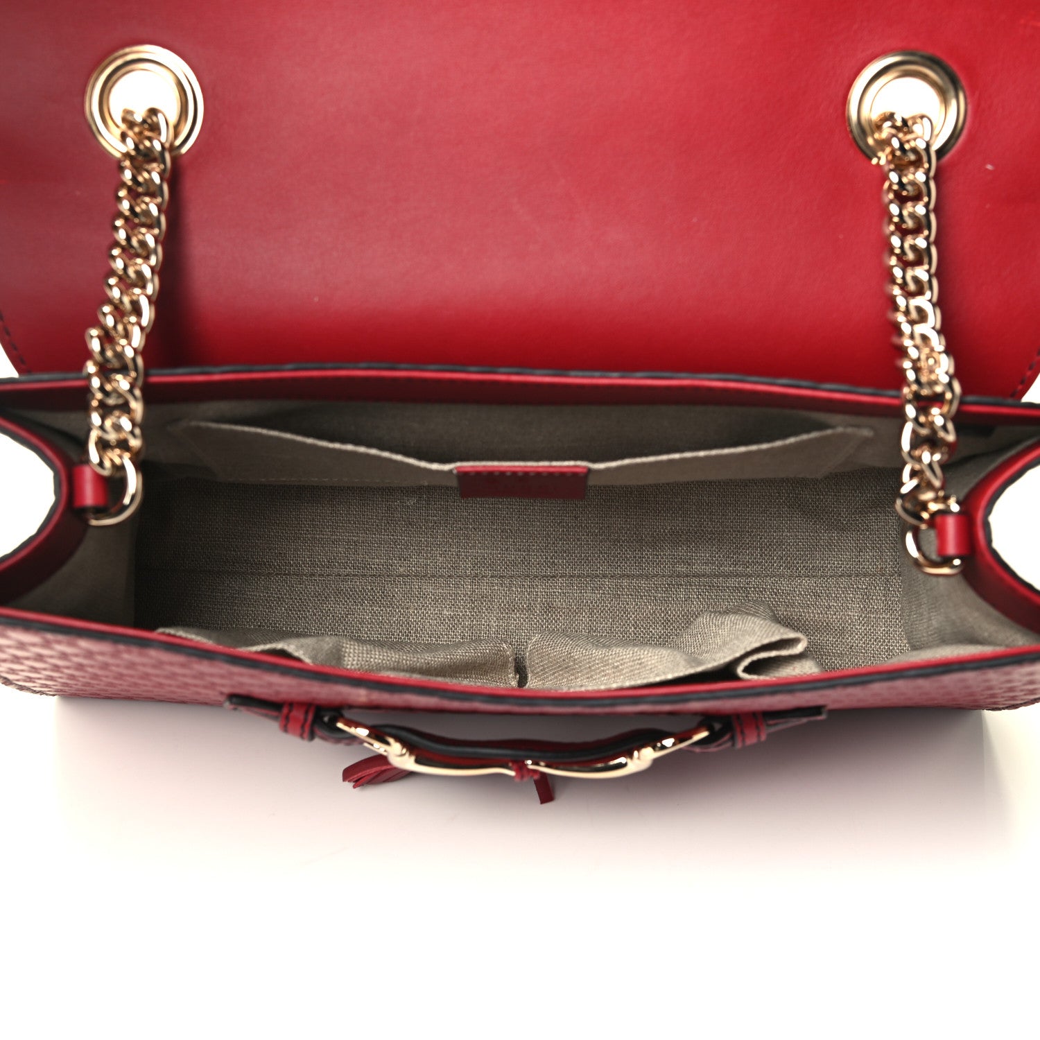 Gucci Microguccissima Medium Emily Chain Shoulder Bag Red 4 of 4
