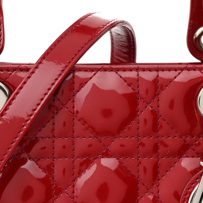 Christian Dior Patent Cannage Medium Lady Dior Burgundy Red 8 of 15