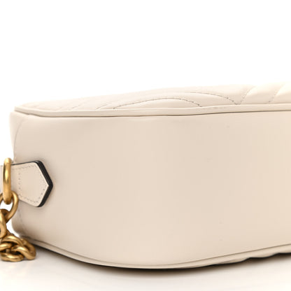 Gucci Calfskin Matelasse Small GG Marmont Chain Shoulder Bag White 9 of 10