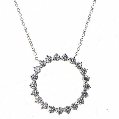 Tiffany Platinum Diamond Open Circle Pendant Necklace 4 of 8