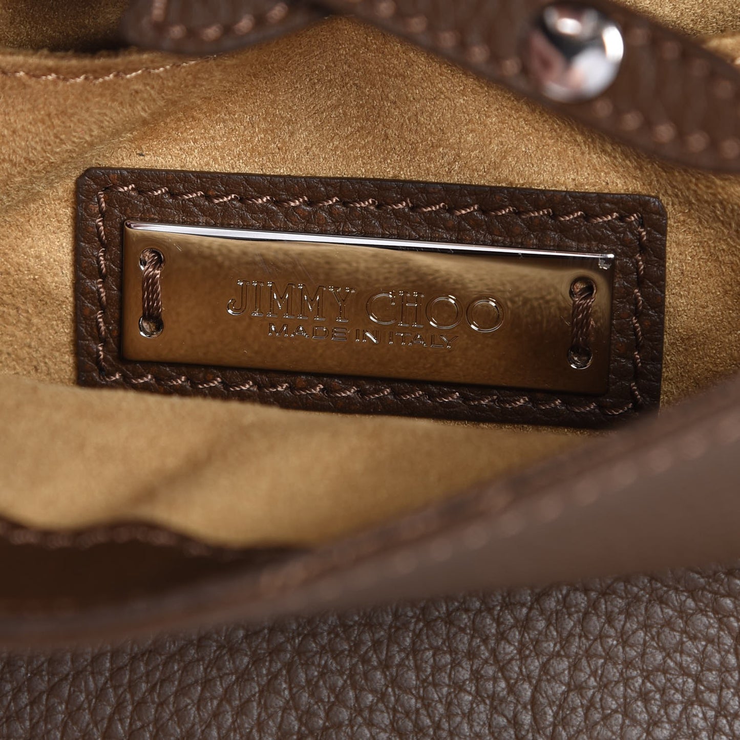Pebbled Calfskin Rebel Crossbody Bag Brown