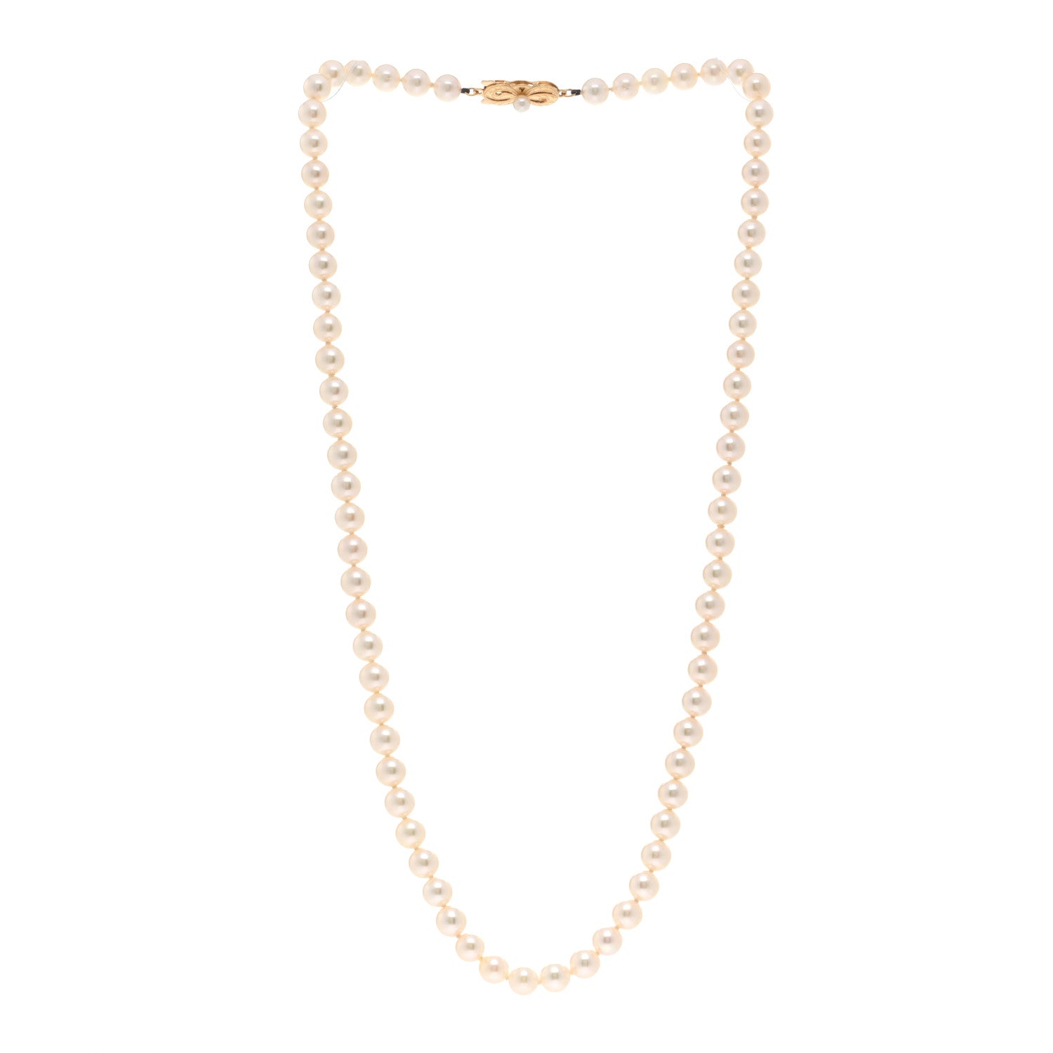 Mikimoto 18K Yellow Gold Akoya Cultured Pearl 6-6.5mm Strand Necklace 20" 3 of 5