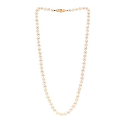 Mikimoto 18K Yellow Gold Akoya Cultured Pearl 6-6.5mm Strand Necklace 20" 3 of 5