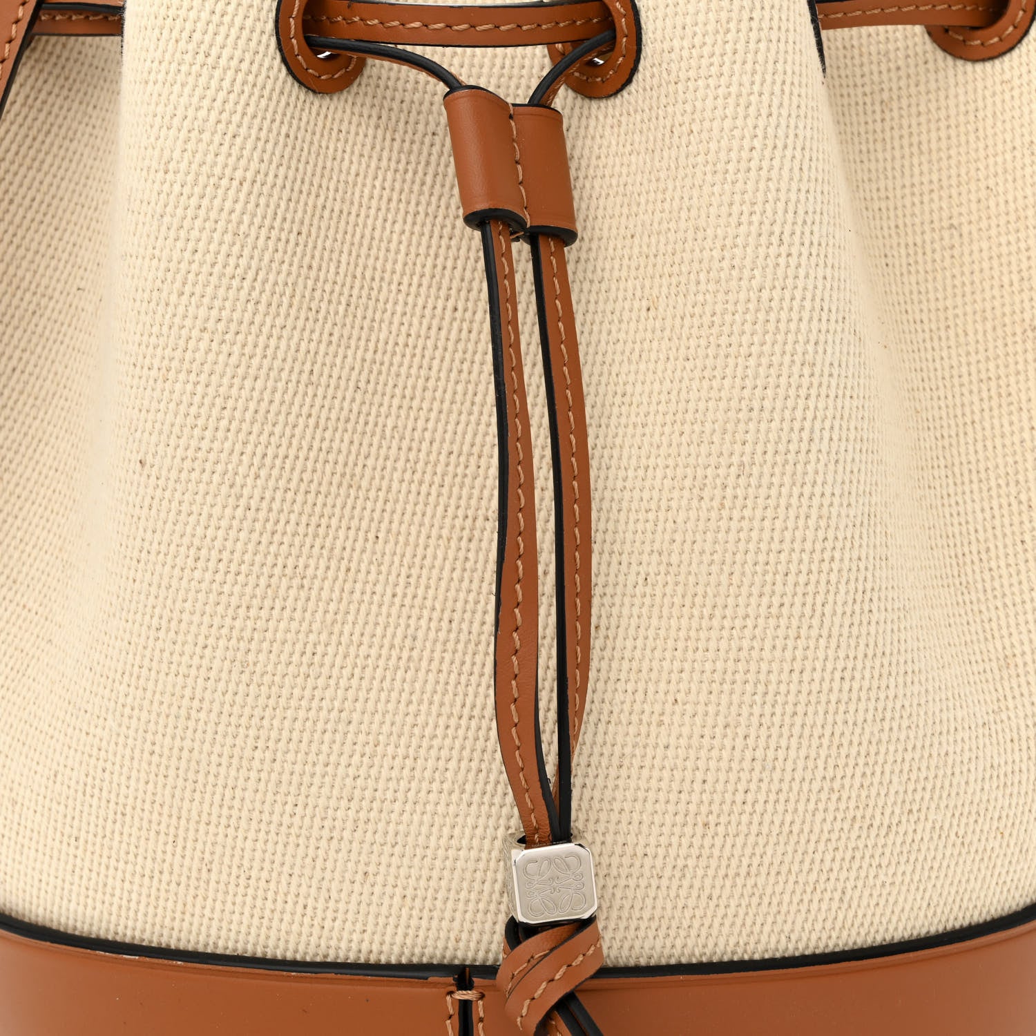 Loewe Canvas Calfskin Balloon Bucket Bag Ecru Tan 8 of 11