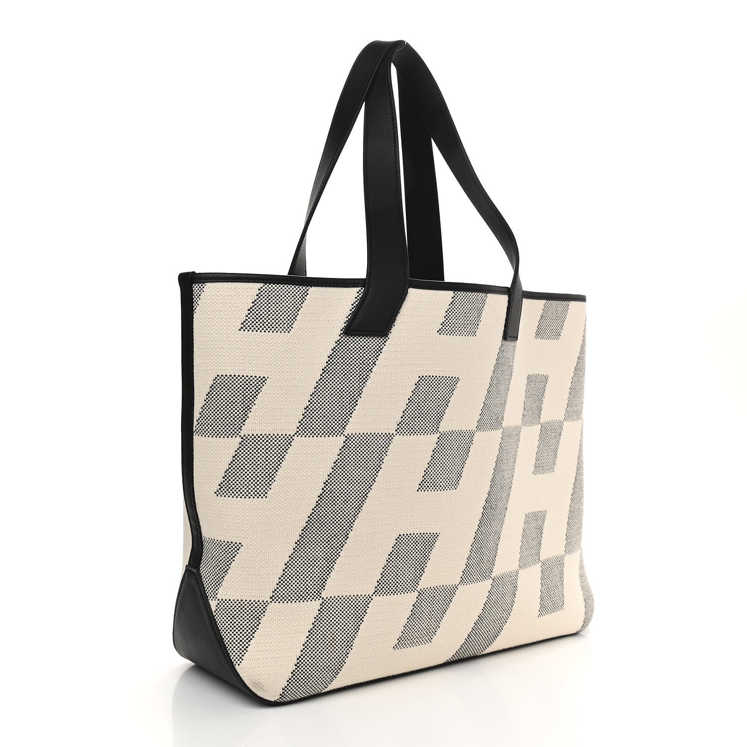 Hermes Swift H Canvas Cabas H En Biais 40 Black Ecru 3 of 9