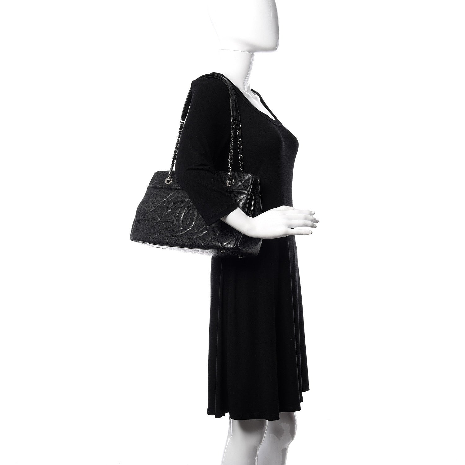 Chanel Caviar Quilted CC Timeless Soft Tote Black 2 of 10