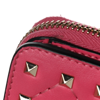 Valentino Garavani Nappa Rockstud Spike Compact Zip Around Wallet Shadow Pink 20 of 23