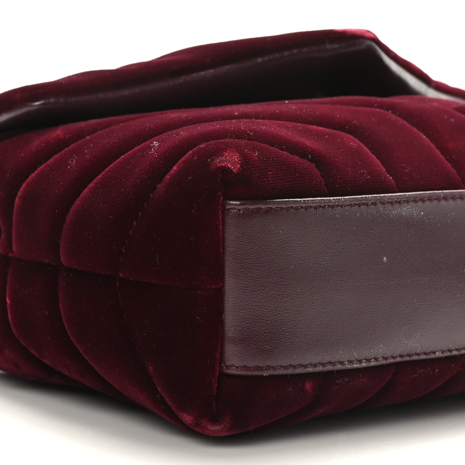 Saint Laurent Velvet Y Quilted Monogram Toy Loulou Crossbody Bag French Burgundy 8 of 10