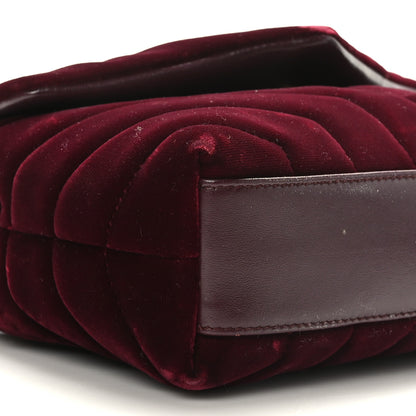Saint Laurent Velvet Y Quilted Monogram Toy Loulou Crossbody Bag French Burgundy 8 of 10