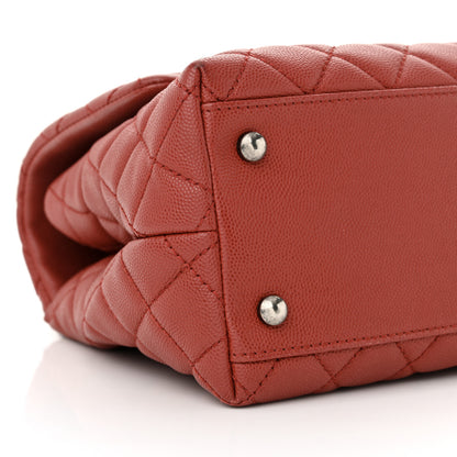 Chanel Caviar Quilted Small Coco Handle Flap Red 9 of 12