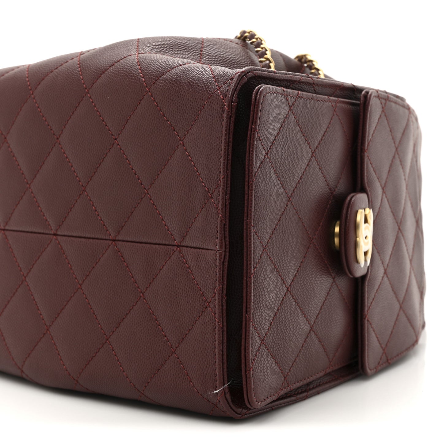 Caviar Quilted Medium Chanel 25 Handbag Burgundy