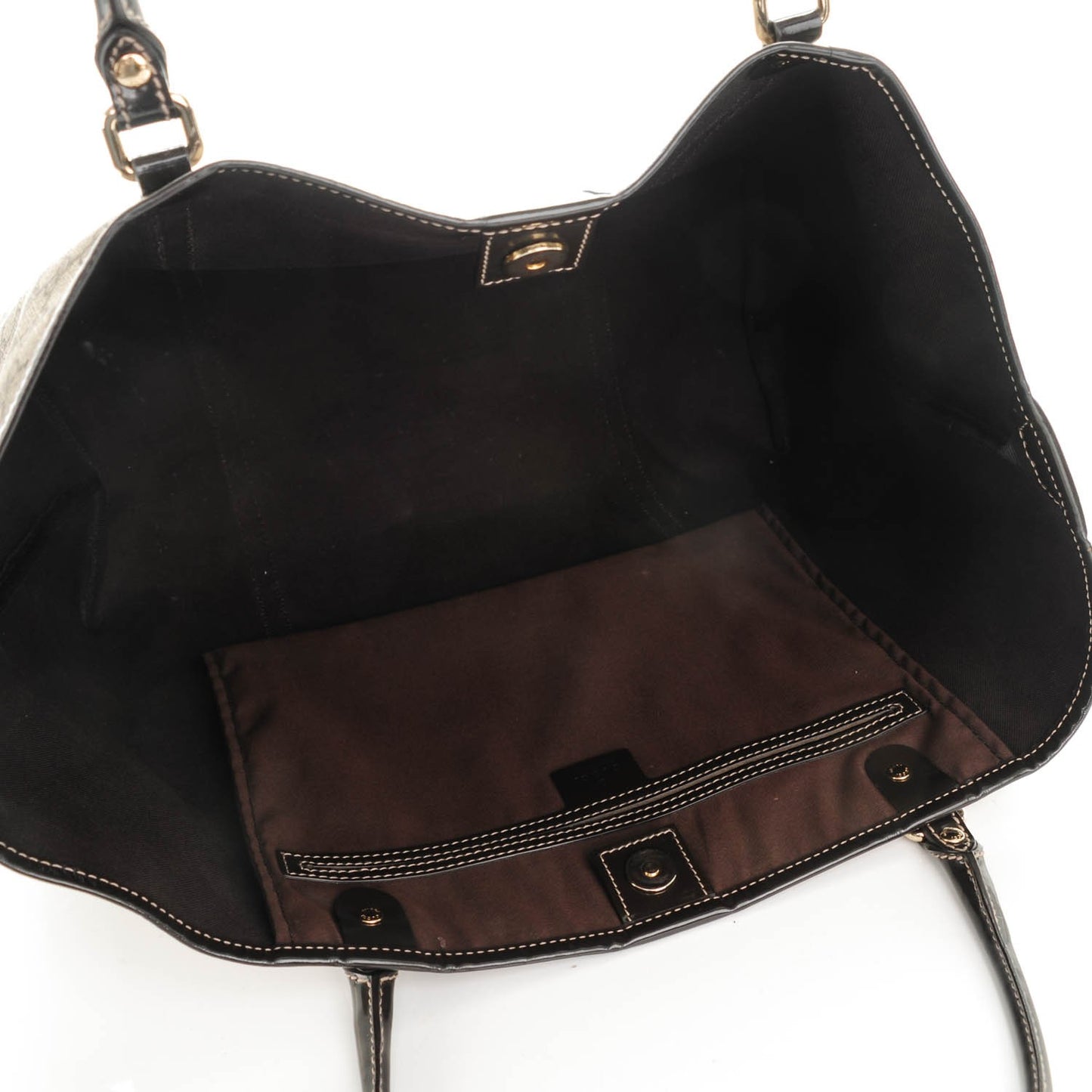GG Plus Monogram Large Joy Tote Dark Brown
