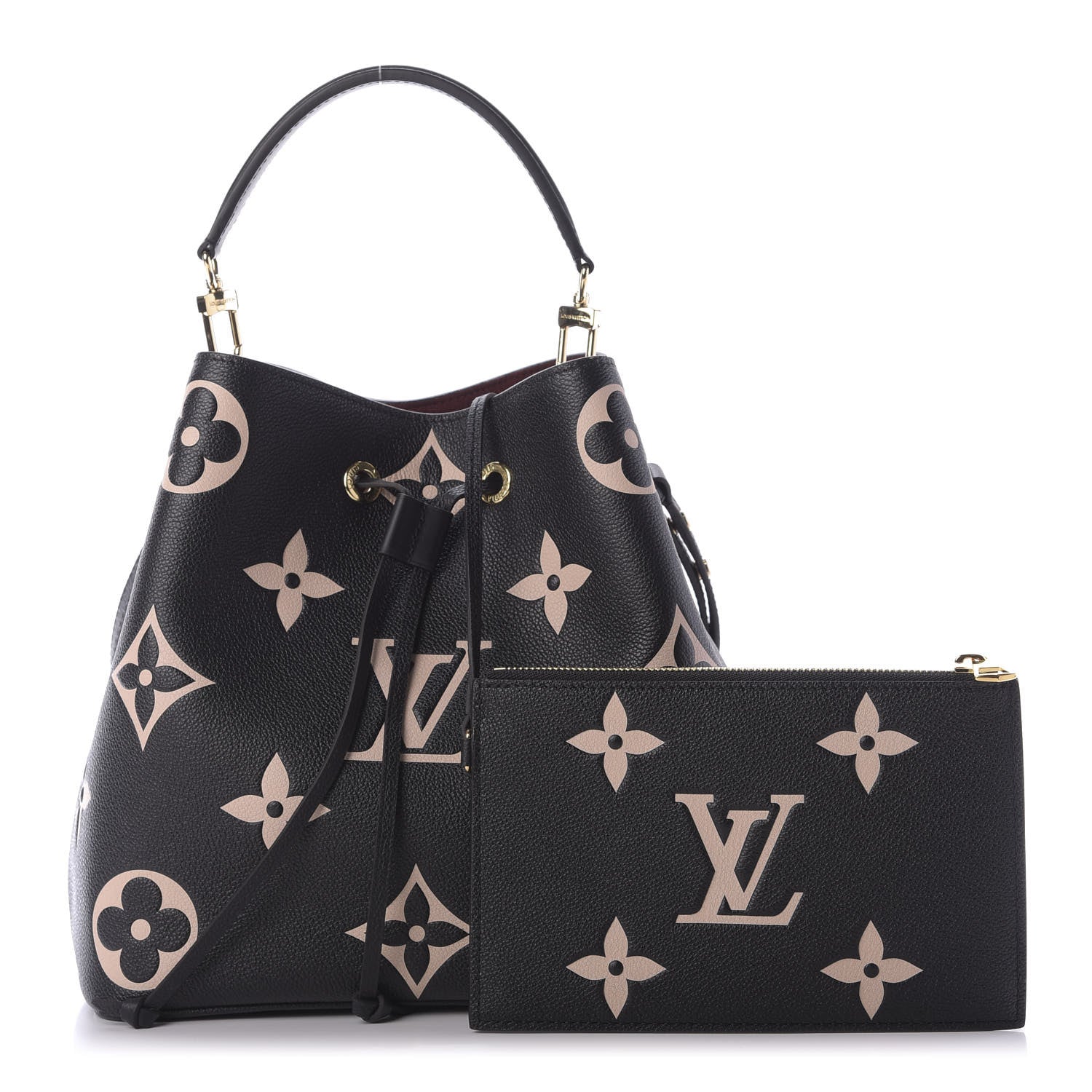Louis Vuitton Empreinte Monogram Giant Neonoe MM Black Beige 1 of 10