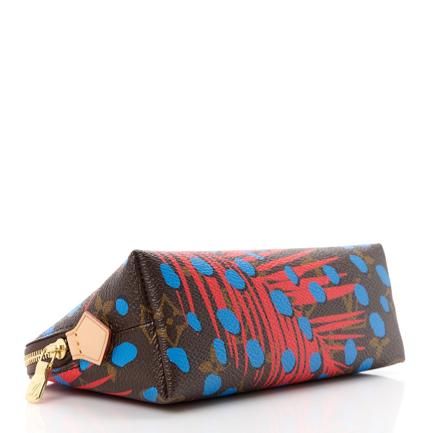 Louis Vuitton Monogram Jungle Dots Cosmetic Pouch Coquelicot Denim 4 of 10