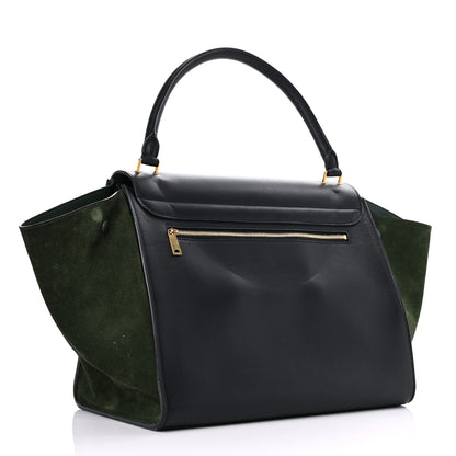 Celine Natural Calfskin Suede Medium Bi-Color Trapeze Black 3 of 27