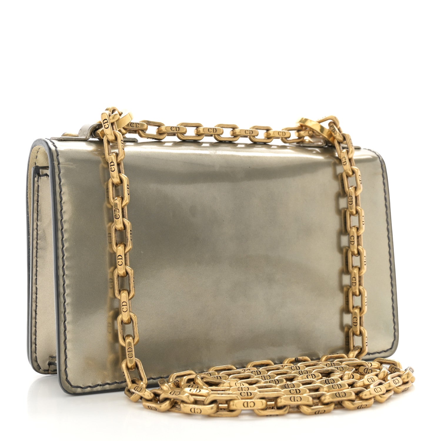 Christian Dior Metallic Calfskin J'Adior Mini Chain Flap Bag Silver 3 of 12