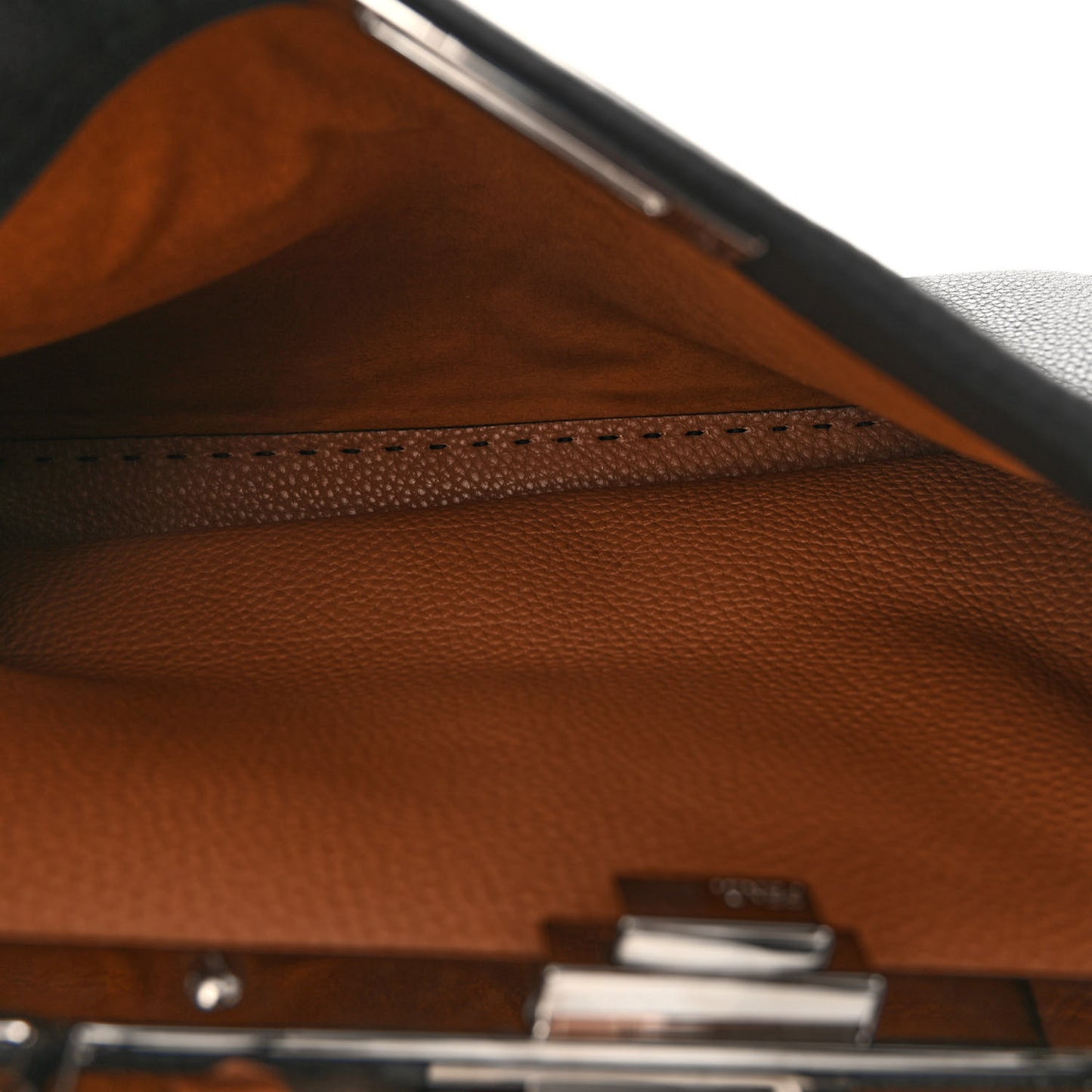 Cuoio Romano Selleria Bi-Color Medium Peekaboo Iconic Satchel Black Mou
