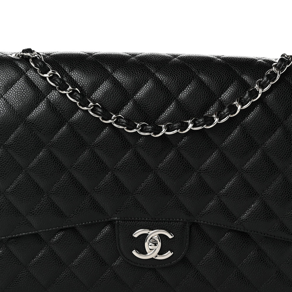 Chanel Caviar Quilted Maxi Double Flap Black 2000564 – FASHIONPHILE