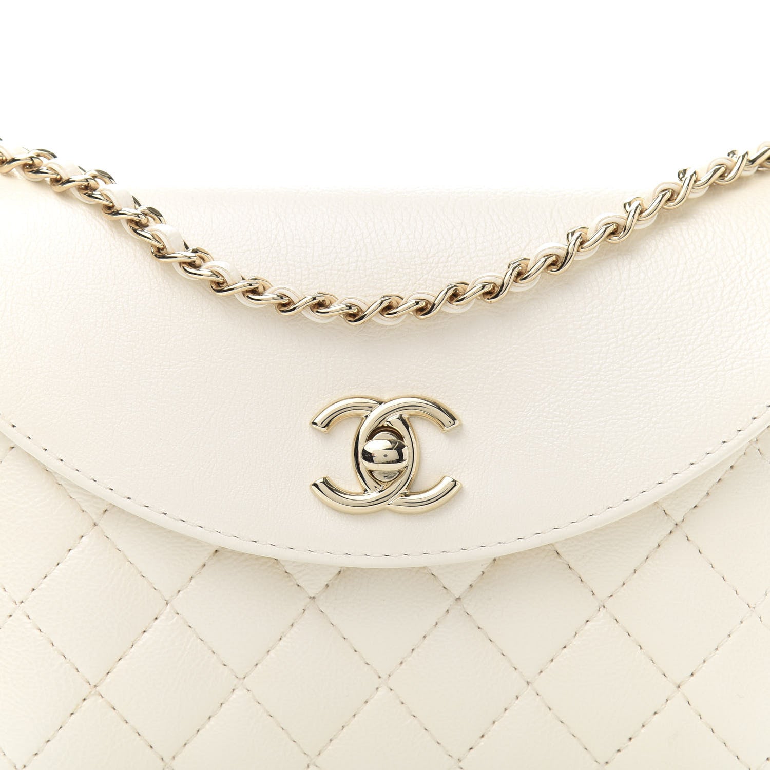 Chanel Calfskin Quilted Smart Pocket Crossbody Bag White 10 of 11