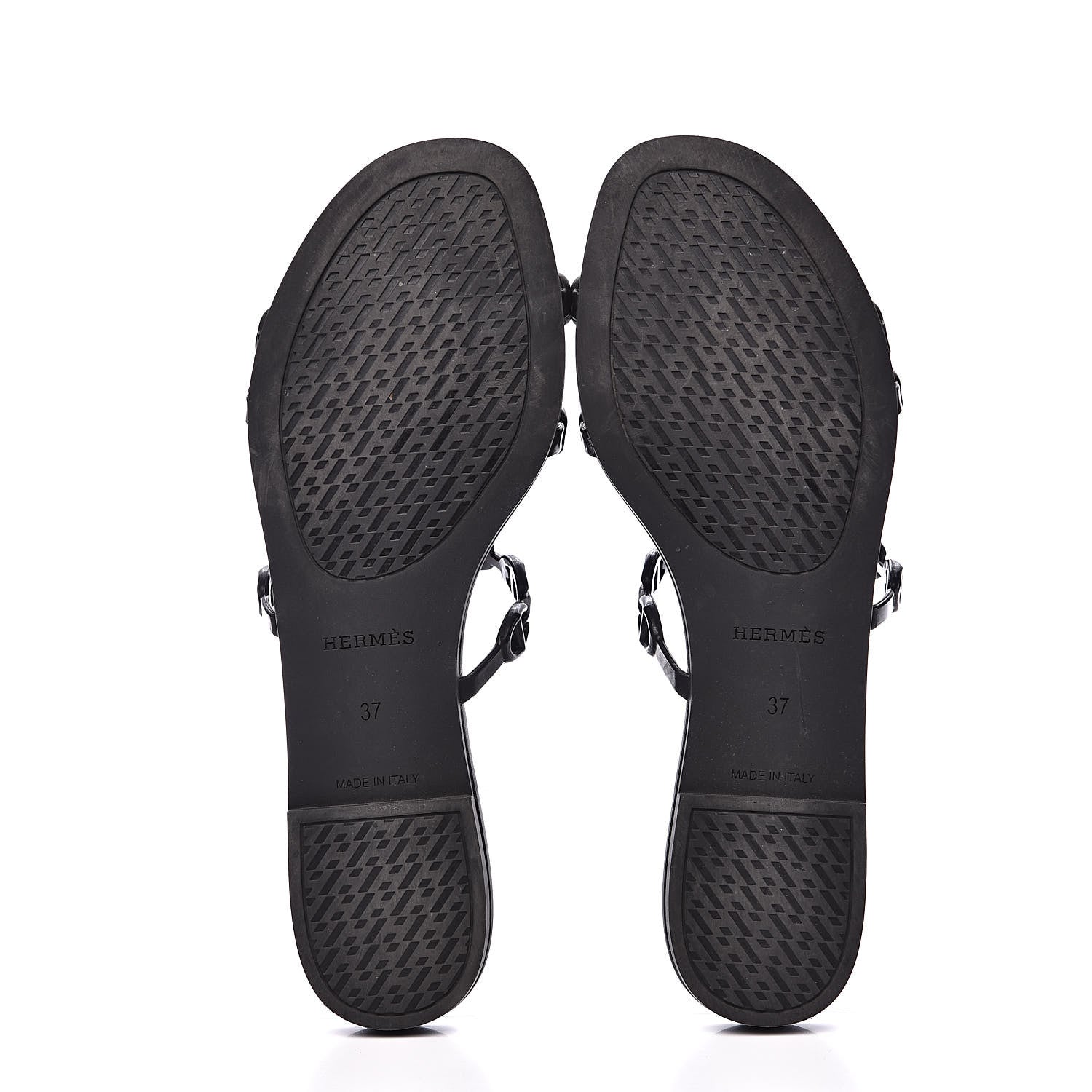Hermes Rubber Chaine d'Ancre Rivage Sandals 37 Black 5 of 8