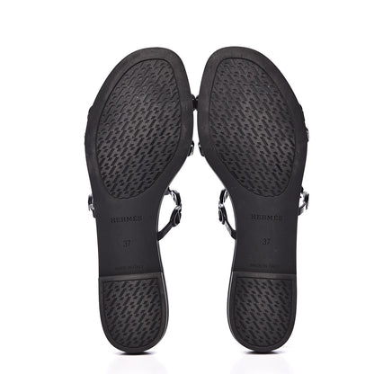 Hermes Rubber Chaine d'Ancre Rivage Sandals 37 Black 5 of 8