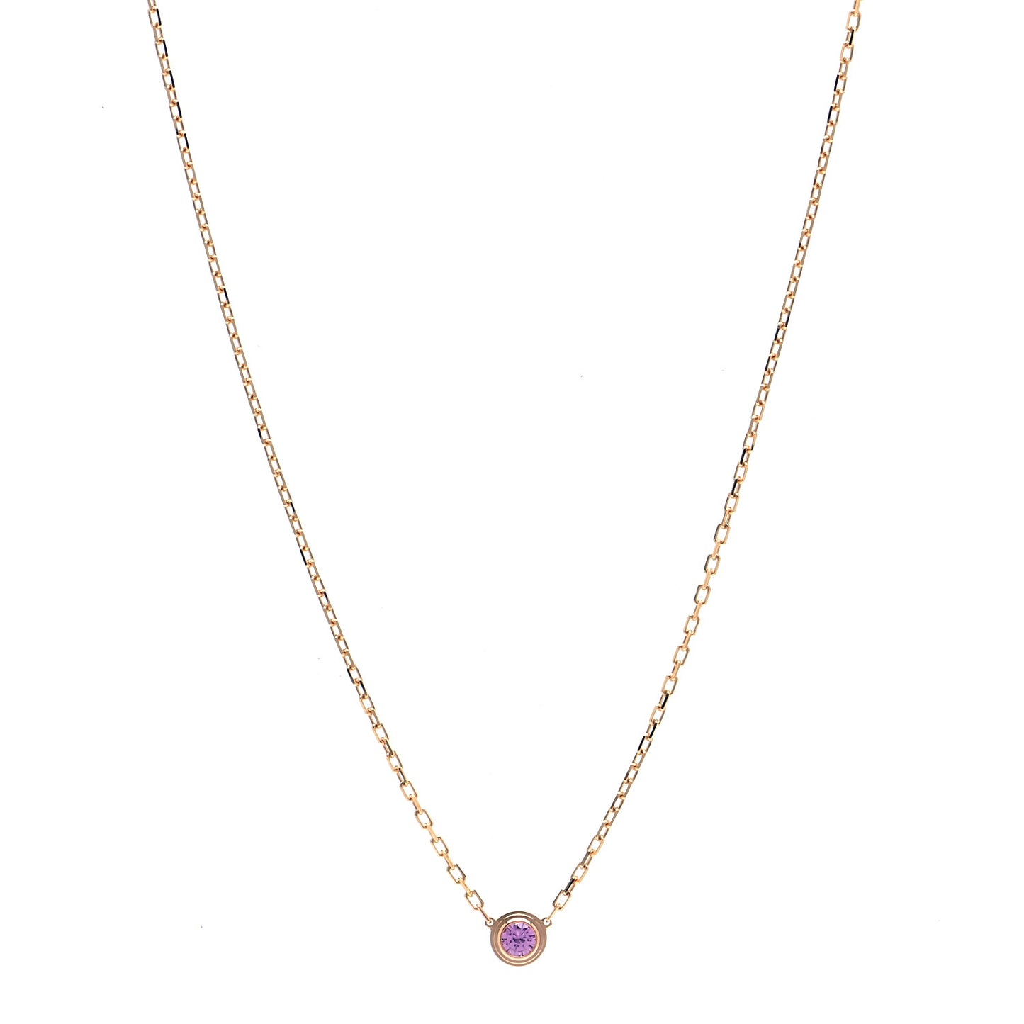 18K Pink Gold Pink Sapphire D'Amour Pendant Necklace