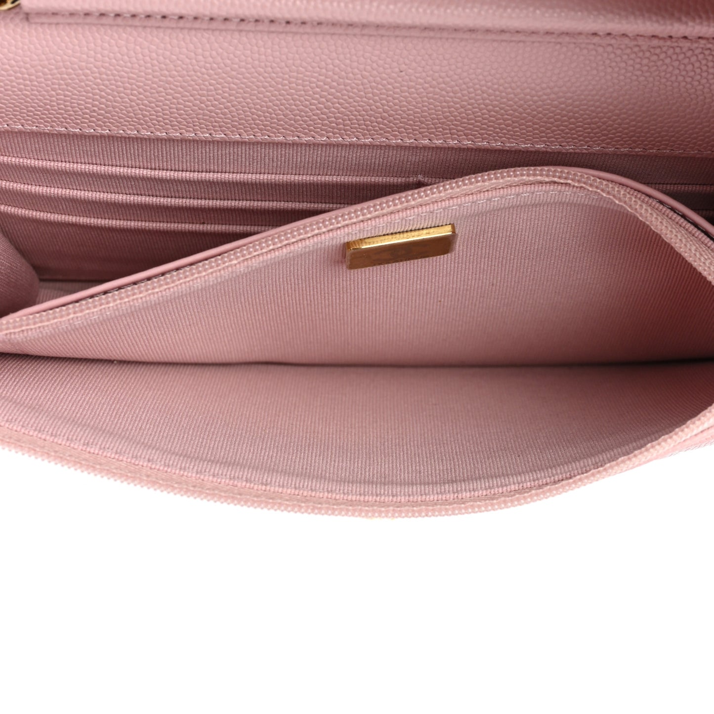 Caviar Quilted Wallet On Chain WOC Light Pink