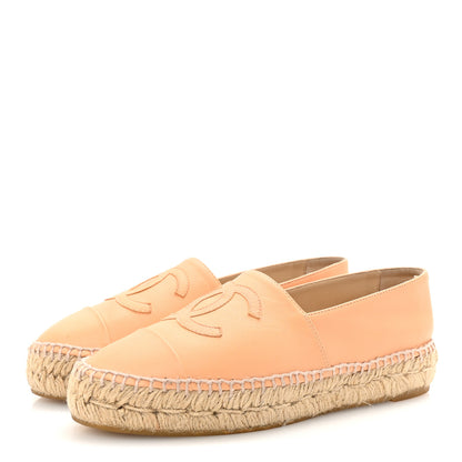 Chanel Lambskin CC Espadrilles 36 Nude 4 of 9