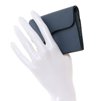 Christian Dior Grained Calfskin Saddle Card Holder Navy 2 of 10
