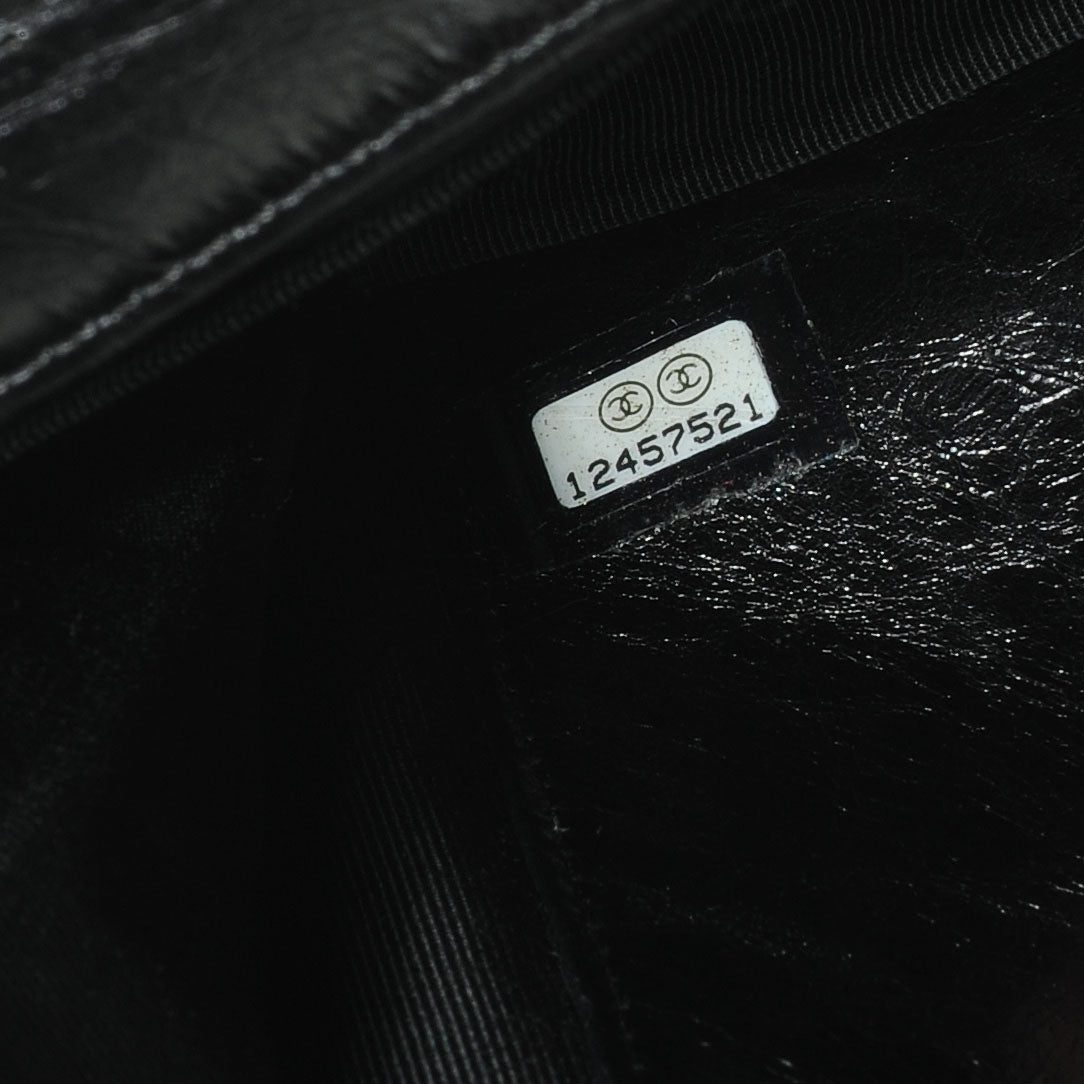 Glazed Calfskin Reissue Wallet On Chain WOC Black