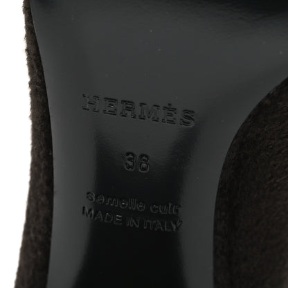 Hermes Knit Calfskin Volver 60 Ankle Boots 38 Brown 7 of 8