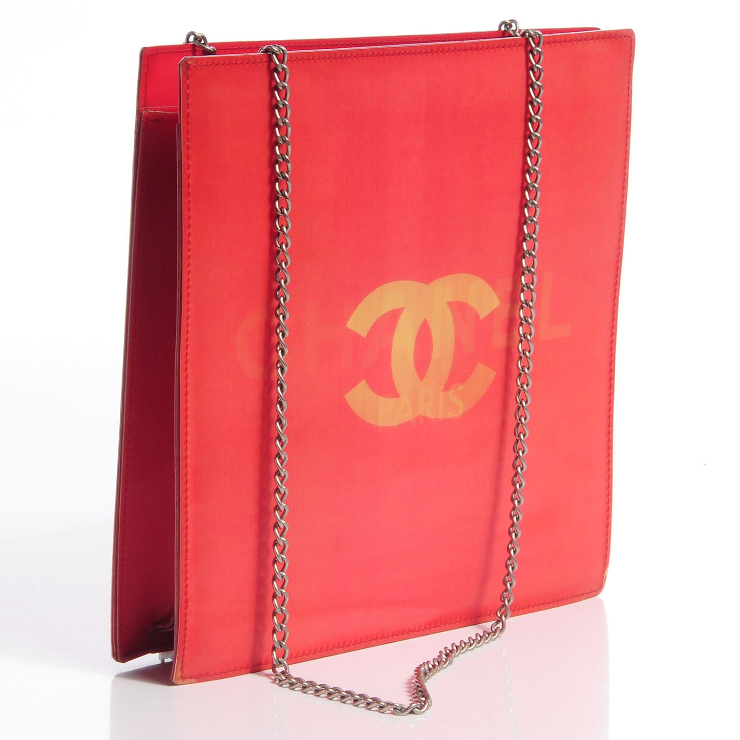 Vinyl Hologram CC Shoulder Bag Red