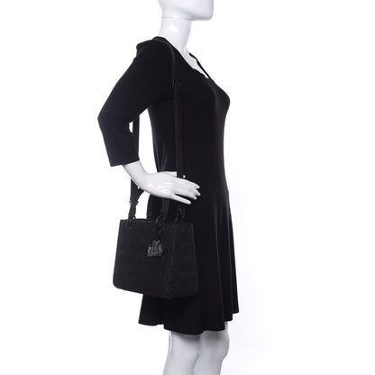 Christian Dior Ultra Matte Calfskin Cannage Medium Lady Dior Black 2 of 10