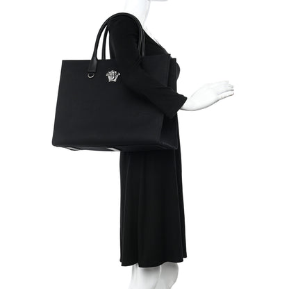 Versace Canvas Calfskin Large La Medusa Tote Bag Black 2 of 11