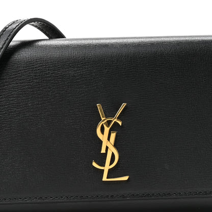 Saint Laurent Calfskin Monogram Cassandre Phone Holder With Strap Black Black 15 of 21