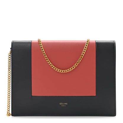 Celine Smooth Lambskin Frame Evening Chain Clutch Dark Navy Claycourt 1 of 10