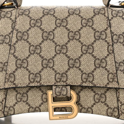Balenciaga X GUCCI GG Supreme Monogram Small Hourglass Top Handle Bag Beige Ebony 8 of 11
