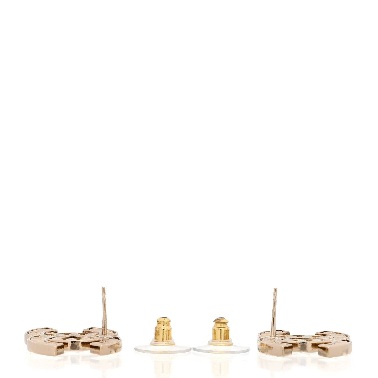 Chanel Large Strass Crystal CC Earrings Gold 4 of 5