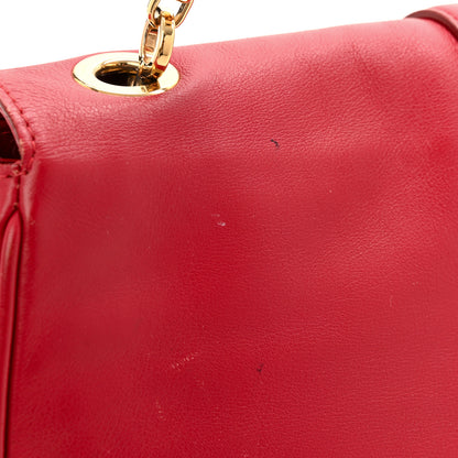 Salvatore Ferragamo Calfskin Gancini Chain Shoulder Bag Red 11 of 17