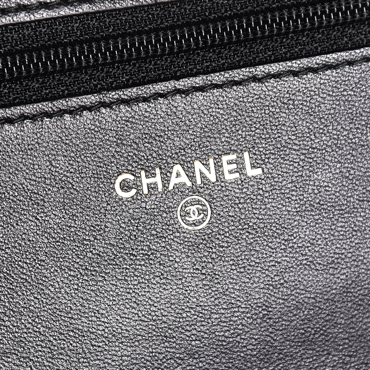 Chanel Lambskin Chevron Quilted Trendy CC Wallet On Chain WOC Black 6 of 9