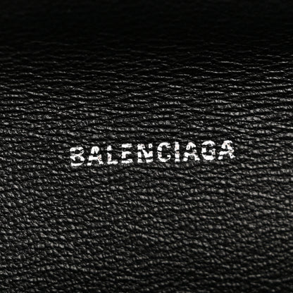 Balenciaga Metallic Calfskin Crocodile Embossed Hourglass Flap Flat Pouch Silver 6 of 15