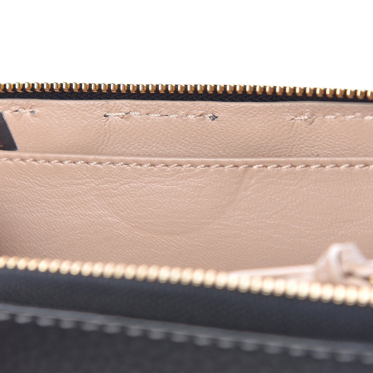 Grained Calfskin Marcie Long Zip Around Wallet Black