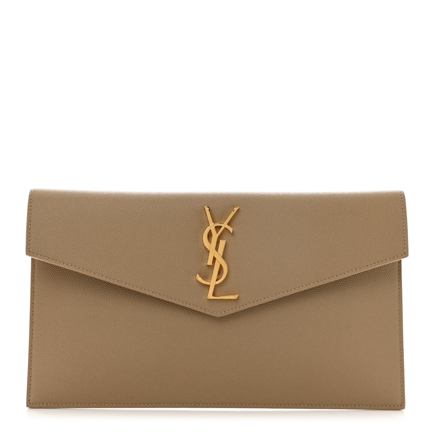 Saint Laurent Grain De Poudre Uptown Pouch Dark Beige 1 of 6