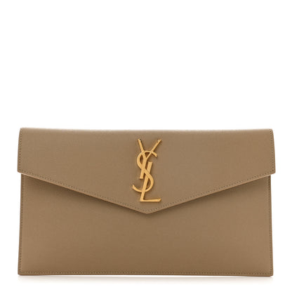 Saint Laurent Grain De Poudre Uptown Pouch Dark Beige 1 of 6