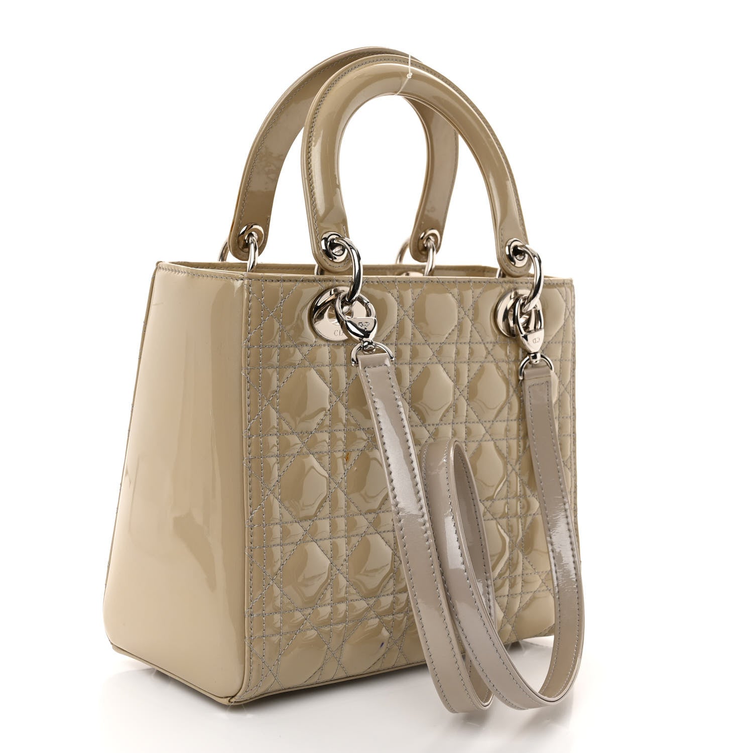 Christian Dior Patent Cannage Medium Lady Dior Grey 3 of 9