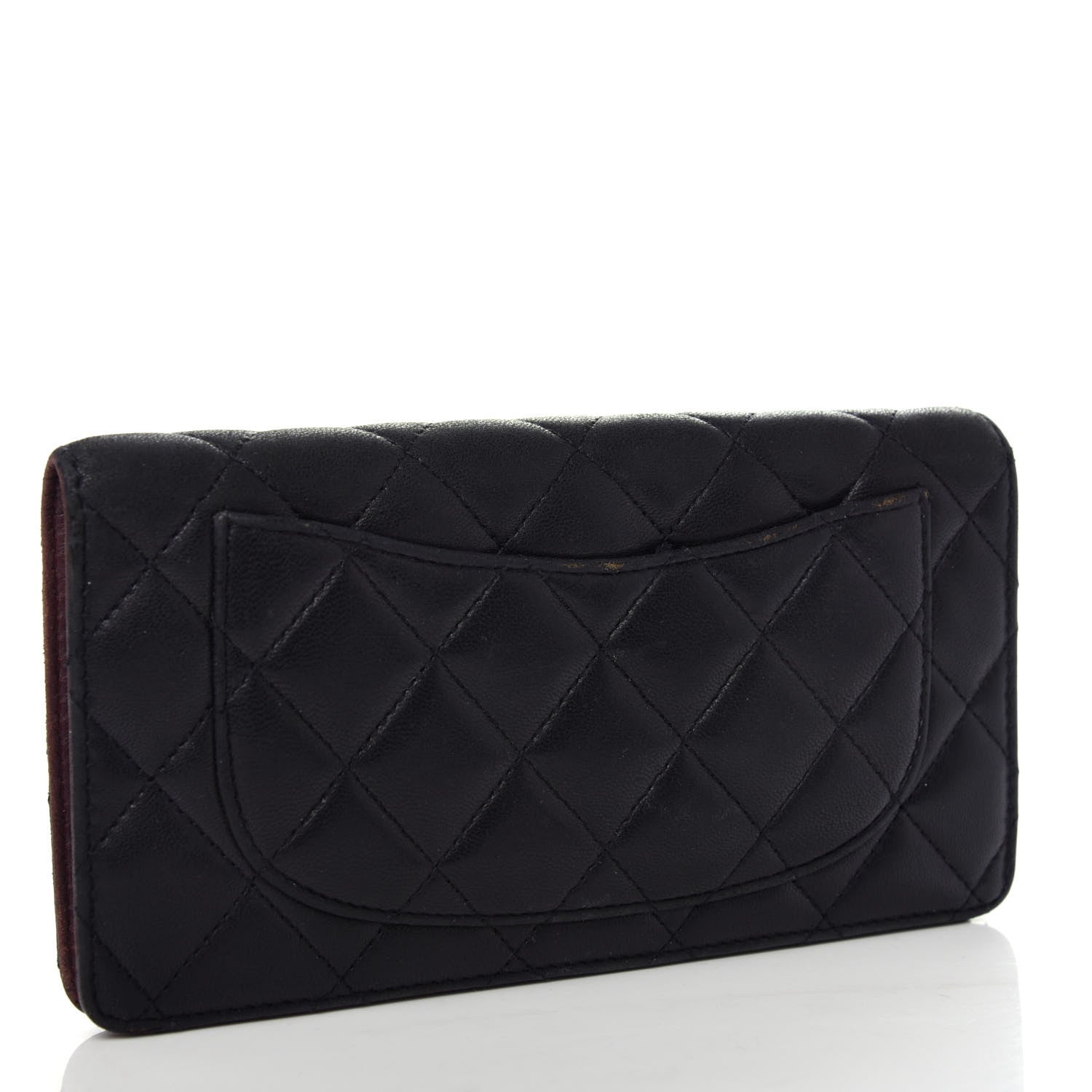 Chanel Lambskin Quilted Yen Wallet Black 3 of 9