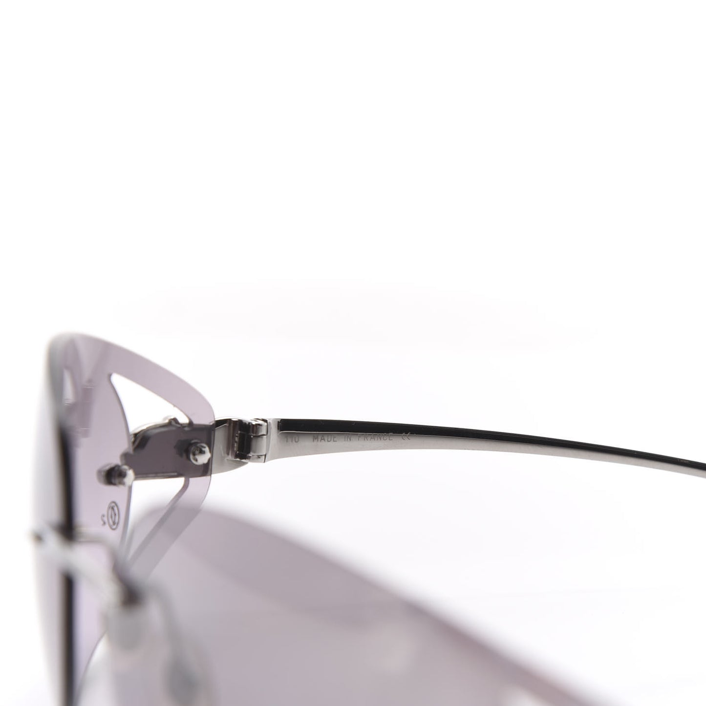 Panthere De Rimless Sunglasses in Purple and Silver