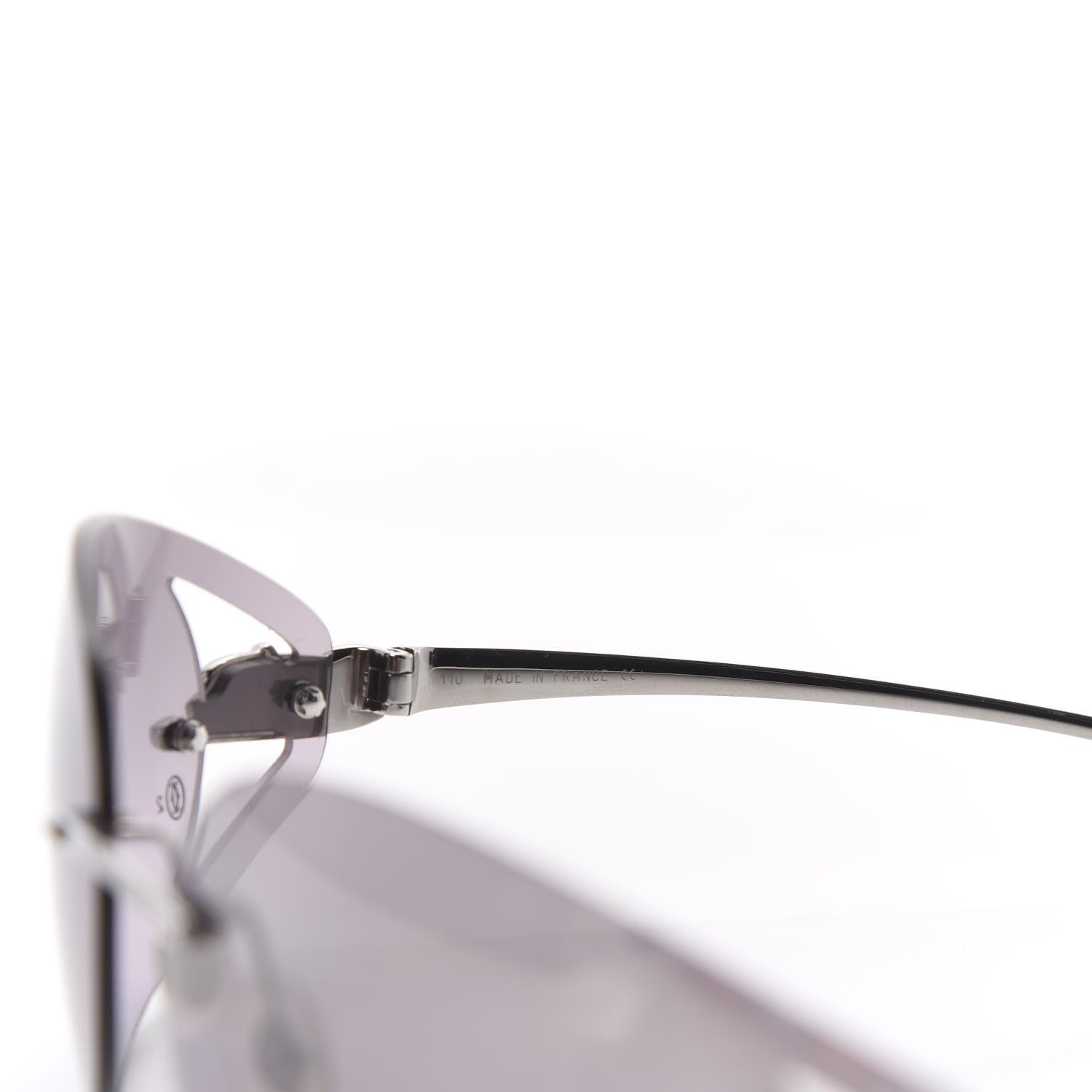 Cartier Panthere De Rimless Sunglasses in Purple and Silver 6 of 6